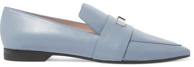 Vega Embellished Leather Loafers - Blue
