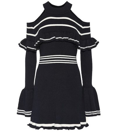 Cotton and wool-blend dress