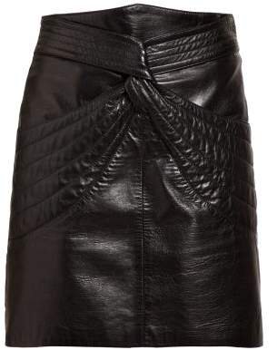 Chaz Quilted Leather Mini Skirt - Womens - Black