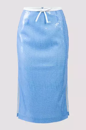 Shushu/Tong Blue Double Slit Pencil Skirt - Fabric of Society
