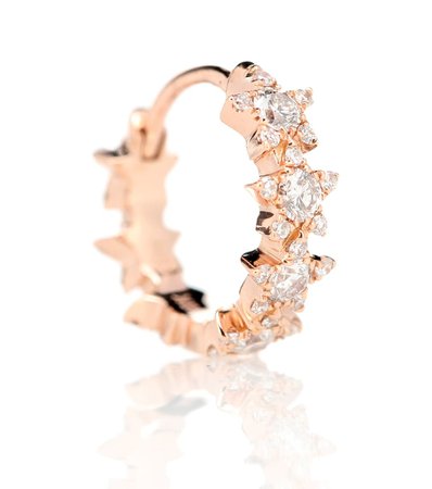 8Mm Diamond Constellation Eternity Ring 18Kt Rose Gold And Diamond Earring - Maria Tash | mytheresa.com