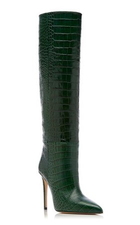 Croc-Embossed Leather Knee Boots By Paris Texas | Moda Operandi