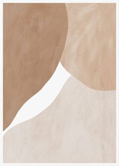 Pale Beige and Brown Figures Abstract Print,