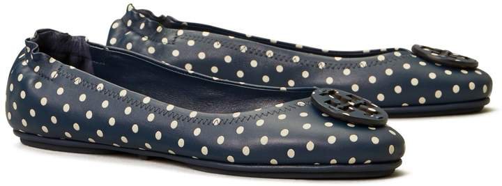 MINNIE PRINTED TRAVEL BALLET FLAT, LEATHER