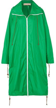 Hooded Shell Raincoat - Green