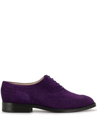 Purple Chanel Pre-Owned Cc Textured Brogues | Farfetch.com