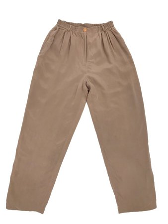 Van Macdowell Paris Vintage Women's Chic Light Brown 100% Silk Pants Size M | eBay