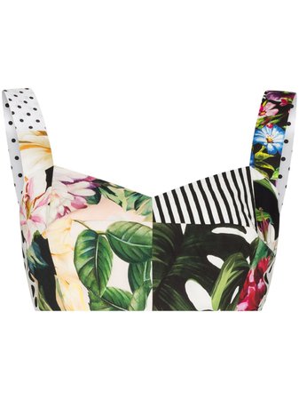 Shop Dolce & Gabbana patchwork bustier top with Express Delivery - FARFETCH