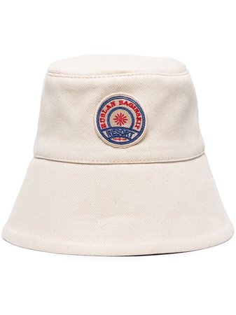 Shop Ruslan Baginskiy logo-patch cotton bucket hat with Express Delivery - FARFETCH