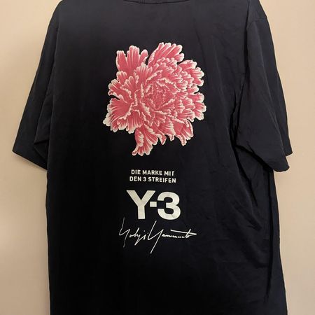 Y-3 Yoji Yamamoto X Adidas y3 flower t shirt size... - Depop