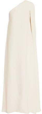 One-shoulder Cape-effect Silk-crepe Gown