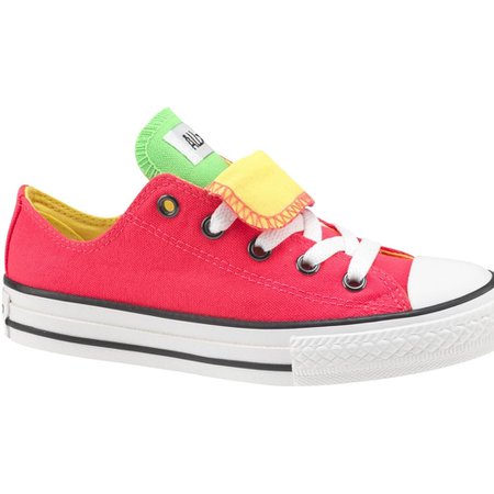 Red, Yellow & Neon Green Low Top Converse