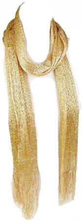 Mytoptrendz® Sparkly Gold Lurex Scarf Womens Evening Wrap Stole Shawl For Wedding, Parties, Bridesmaid, Prom Scarf with Fringe (Gold with gold Light) : Amazon.co.uk: Clothing