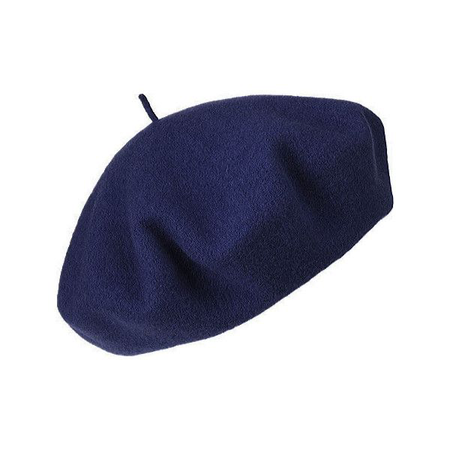 dark blue beret hat