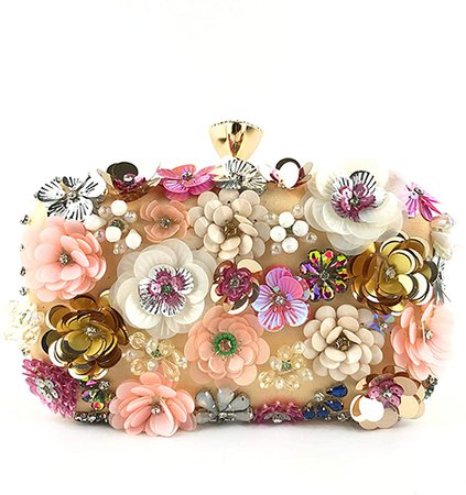Lanpet Women Clutches Flower Evening Handbag Chain Strap Shoulder Bag(Gold): Handbags: Amazon.com