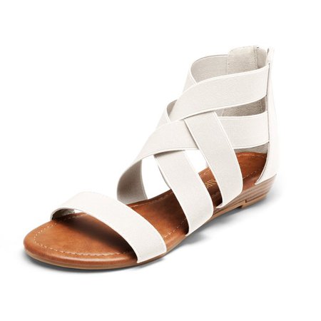 Dream Pairs Women's Elastic Classic Gladiator Ankle Strap Low Wedges Flat Sandals Elastica8 - Walmart.com