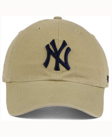 '47 Brand New York Yankees Khaki Clean UP Cap & Reviews - Sports Fan Shop By Lids - Men - Macy's