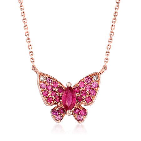 Butterfly pink gold ruby