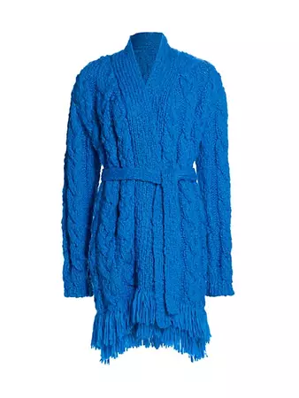 Shop Alejandra Alonso Rojas Cable-Knit Wool-Blend Belted Cardigan | Saks Fifth Avenue