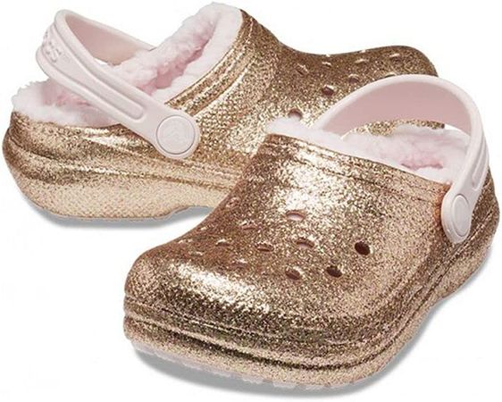 Amazon.com | Crocs Classic Glitter Lined Clogs | Kids' Slippers, Fuchsia Fun/Multi, 6 US Unisex Toddler | Clogs & Mules