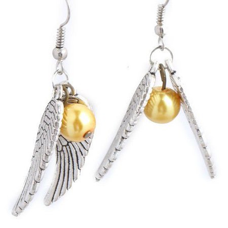 Golden snitch earrings