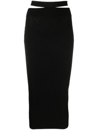 ADAMO ribbed-knit midi skirt black ADSS21SK010143720372 - Farfetch