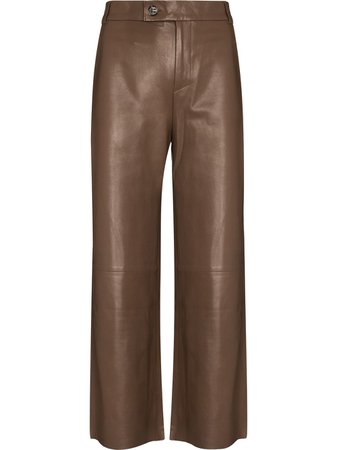 Shop Aeron Jeremie cropped leather trousers with Express Delivery - FARFETCH