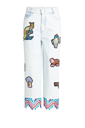 Embroidered Jeans with Patches Gr. 27
