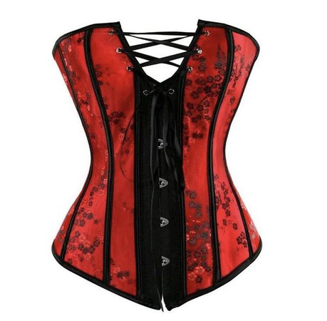 red and black corset