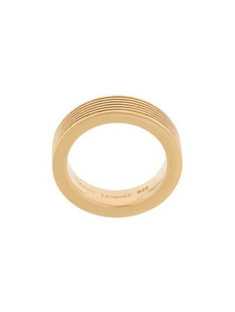 Shop gold Isabel Lennse 7X3 ribbed ring with Express Delivery - Farfetch