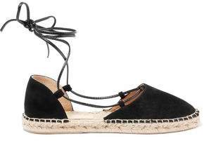 Lace-up Suede And Leather Espadrilles