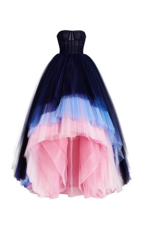 Tiered Pleated Tulle Gown By Carolina Herrera | Moda Operandi