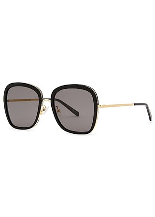 Stella McCartney Black oversized sunglasses - Harvey Nichols