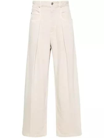 MARANT Pleated wide-leg Cotton Trousers - Farfetch