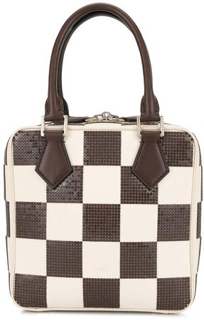 Pre-Owned sequin checked square tote