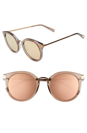 Le Specs Last Dance 51mm Mirrored Round Sunglasses | Nordstrom