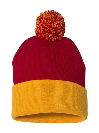 Red/yellow beanie hat-amazon