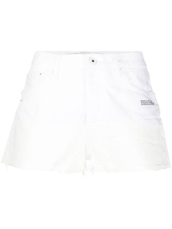 Off-White dipped hem denim shorts