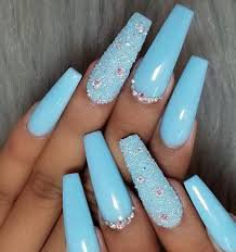 acrylic blue nails