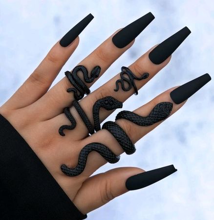 Shein Snake Rings in black