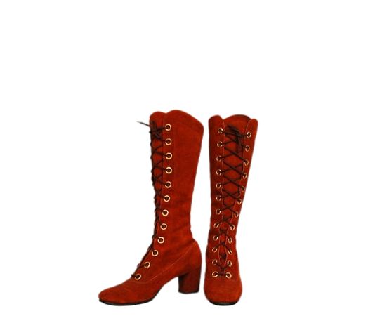 Vintage 1960s Boots Suede 60s Boots Diamonds and Rust