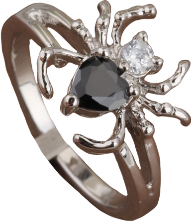 heart diamond spider ring
