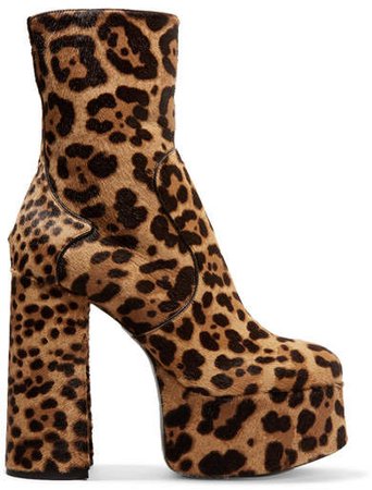 Billy Leopard-print Calf Hair Platform Ankle Boots - Leopard print