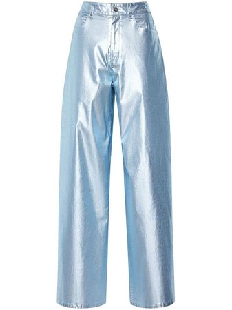 LAPOINTE Metallic wide-leg Trousers