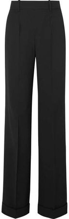 Gavi Wool-blend Wide-leg Pants - Black
