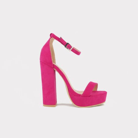 Pink Faux Suede Open Toe Ankle Strap Platform Block Heel Dress Sandals Sz 5.5-10 | eBay