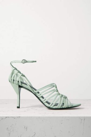 Lily Knotted Leather Sandals - Mint