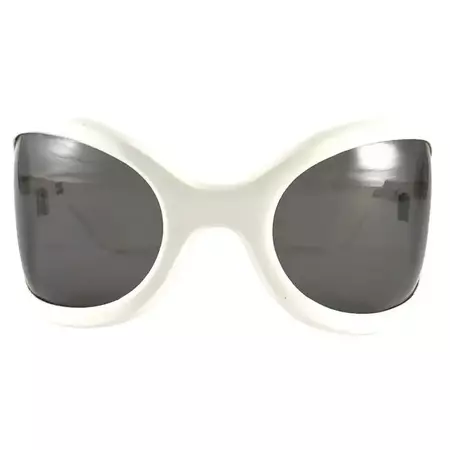 Ultra Rare Vintage Oliver Goldsmith Yuhu White Oversized 1966 Sunglasses For Sale at 1stDibs