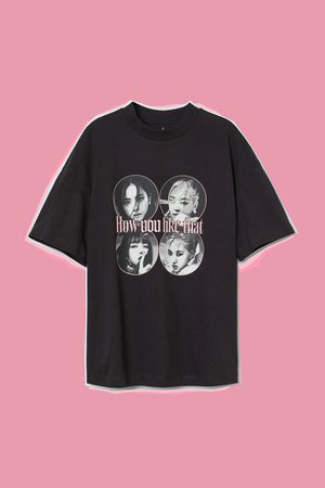 Printed T-shirt - Black/Blackpink - Ladies | H&M US