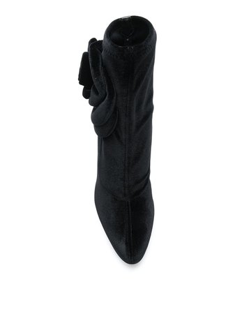 Black Giuseppe Zanotti Rose Detail Stiletto Booties | Farfetch.com